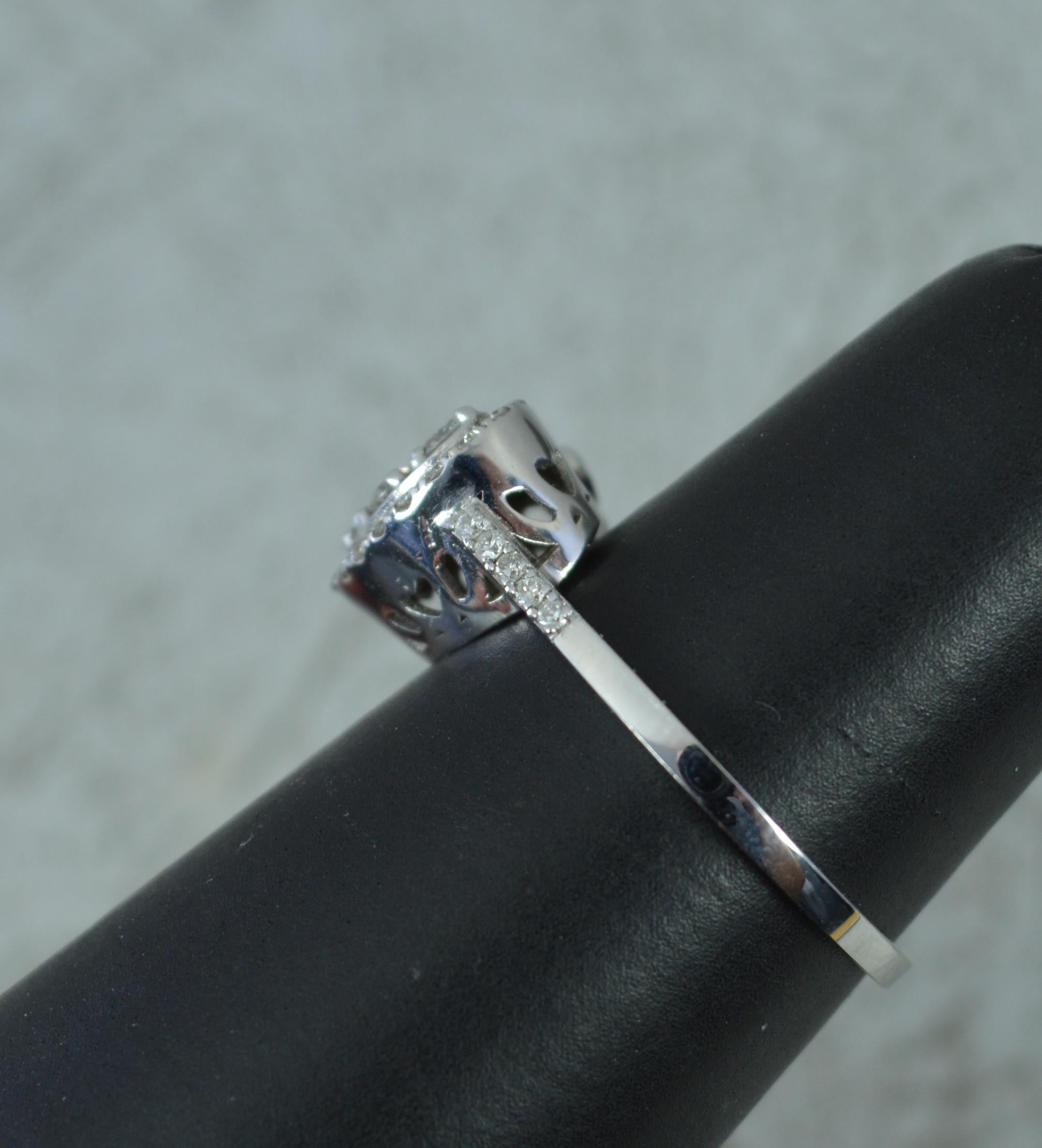 14ct White Gold and Vs Diamond Heart Shape Engagement Cluster Ring In Excellent Condition For Sale In St Helens, GB