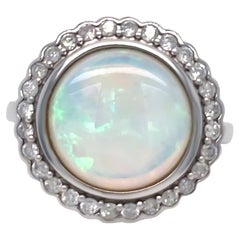 14ct White Gold Andamooka Opal and Diamond Ring 3.04ct