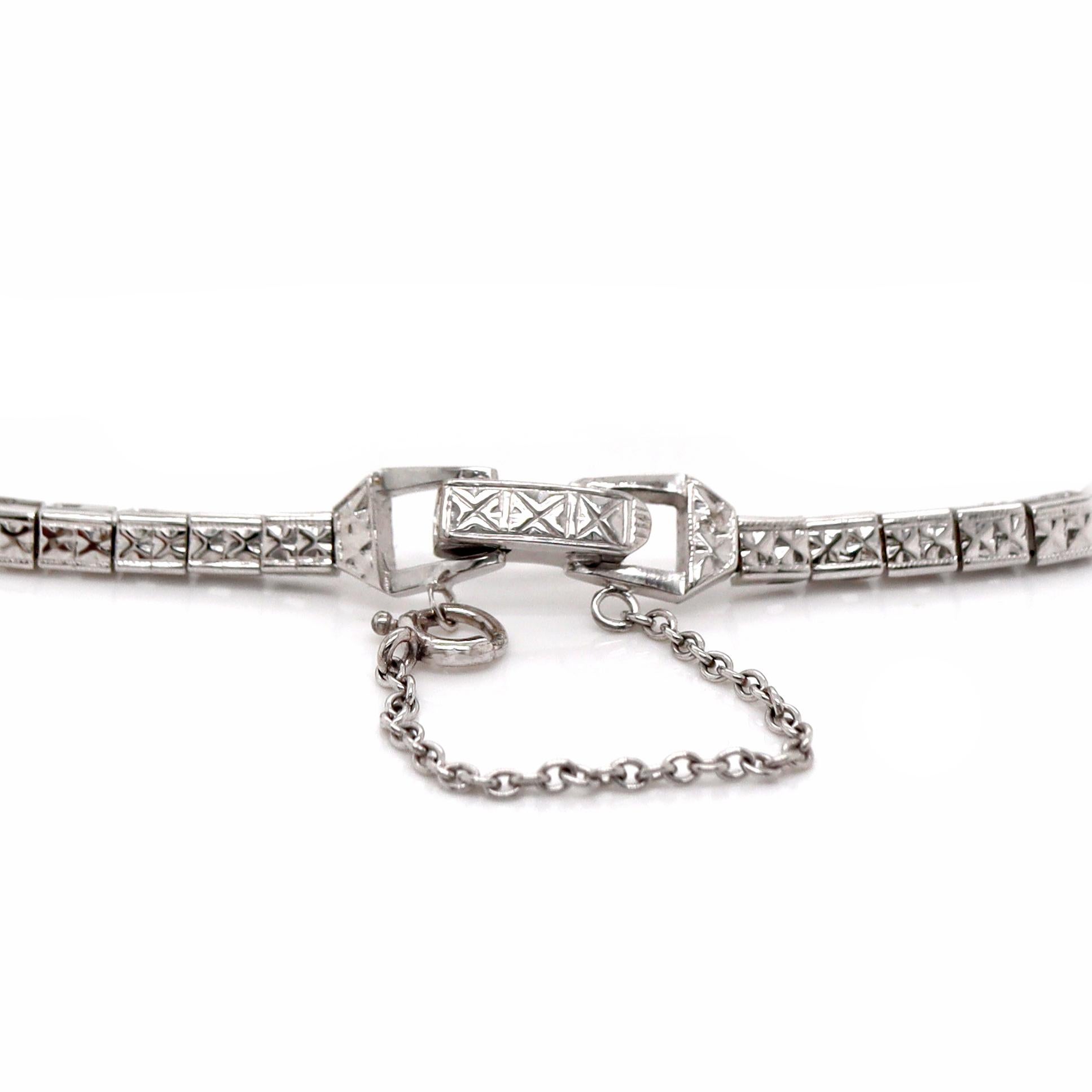 14CT White Gold Aquamarine And Diamond Bracelet For Sale 1