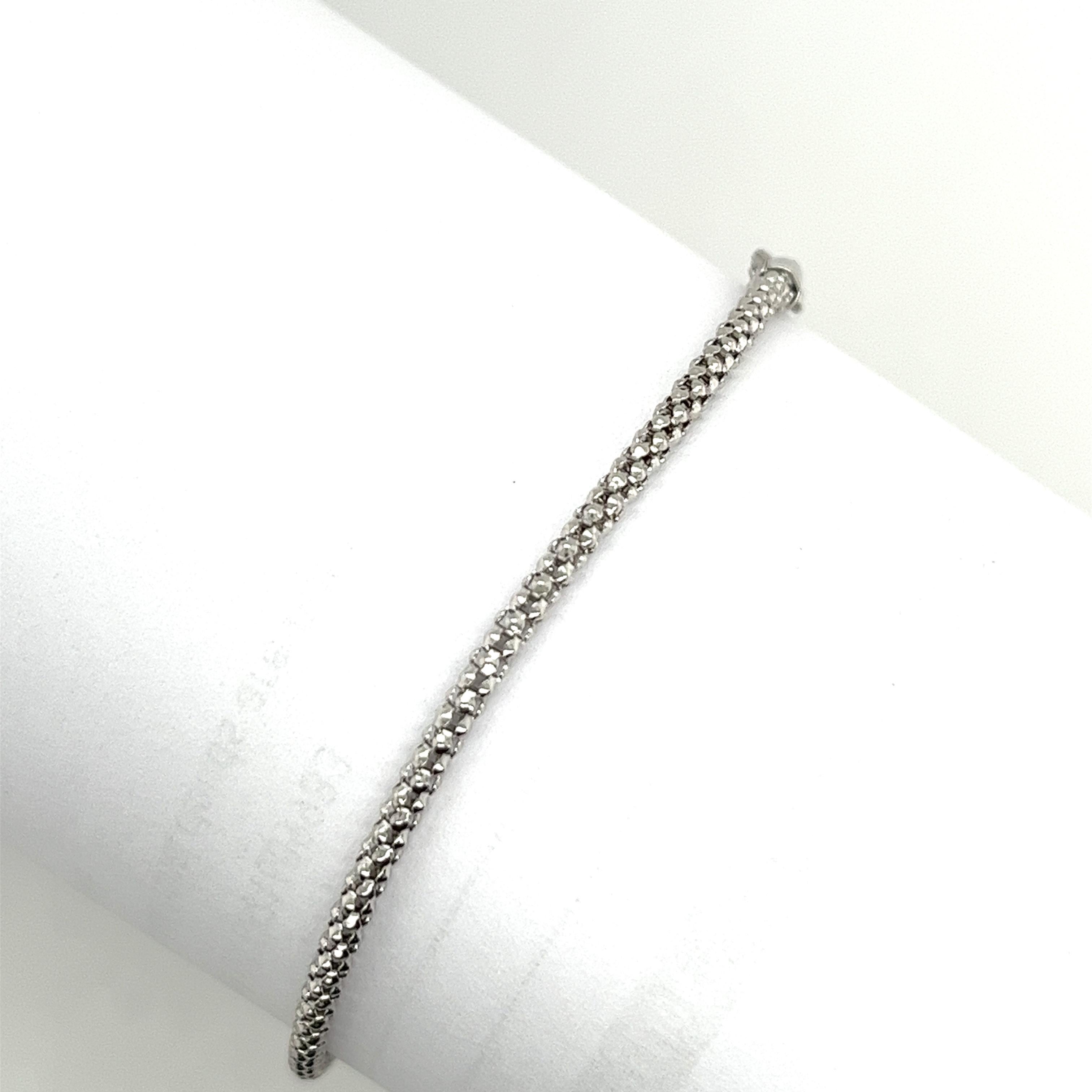 Femenino o masculino Pulsera de cadena de oro blanco de 14 ct en venta