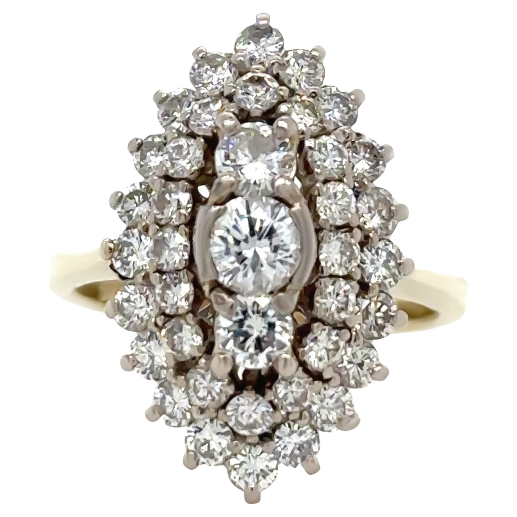 14ct White Gold Diamond Cluster Ring 1.61ct