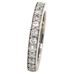 Bague d'éternité complète en or blanc 14 carats avec diamants naturels de 0,80 carat