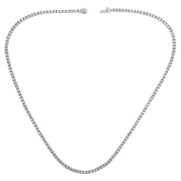 14ct White Gold Diamond Necklace For Sale at 1stDibs