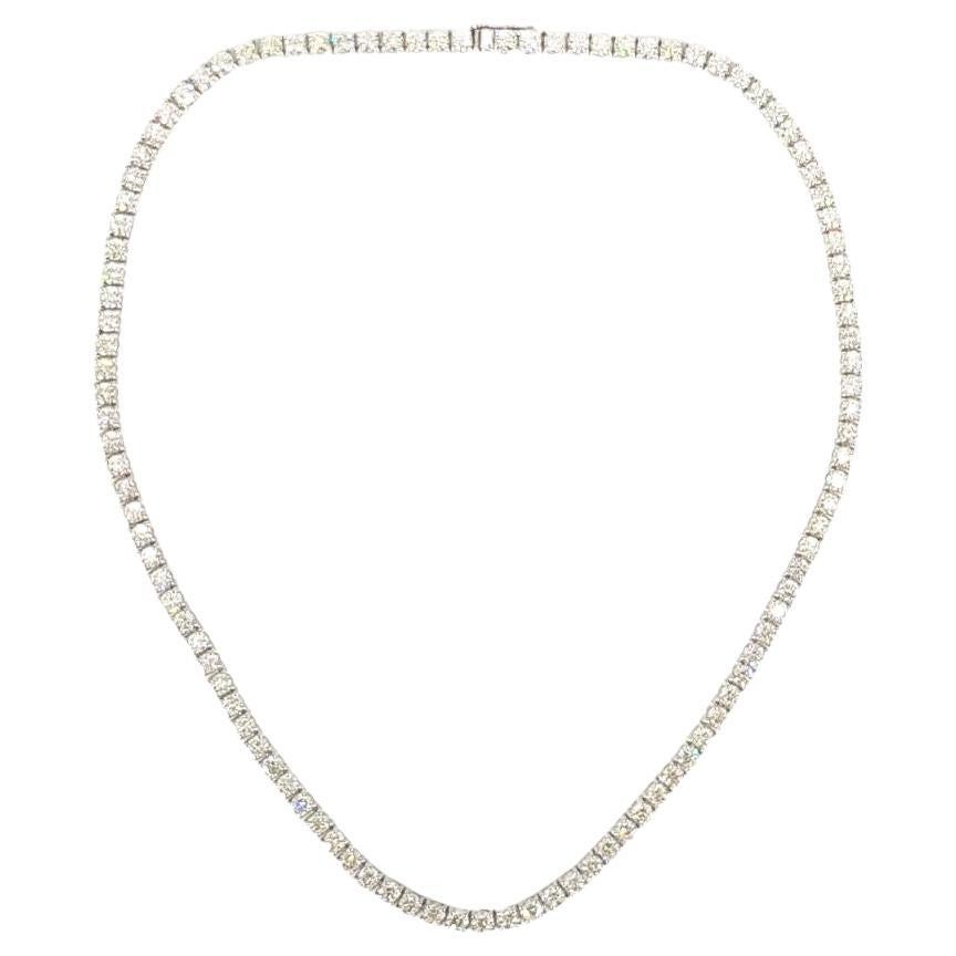 14ct White Gold Diamond Necklace For Sale at 1stDibs
