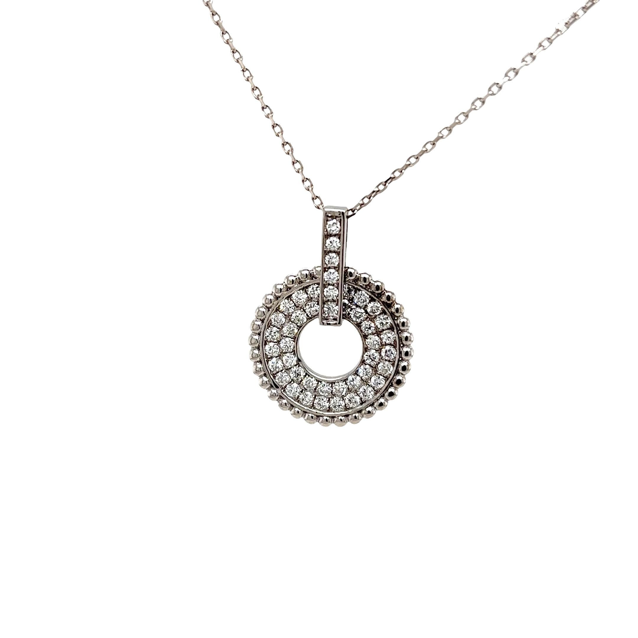 14ct White Gold Diamond Pendant – 0.60ct Natural Diamonds in vendita