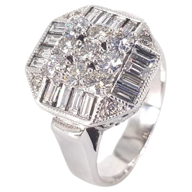 14ct White Gold Diamond Ring For Sale