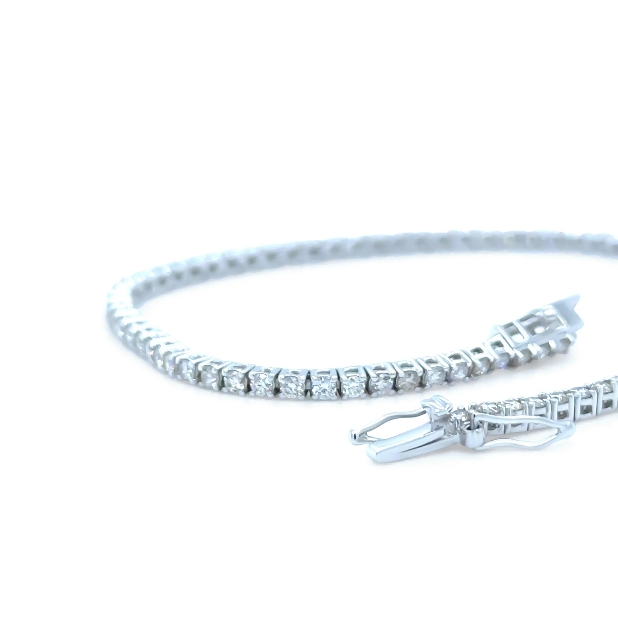 Women's 14ct White Gold Diamond Tennis Bracelet 2.00ct 6.5g For Sale