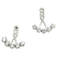 14ct White Gold Earring Jackets fit Behind any Stud Earring, set with 0.40ct of 