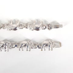 14 Carat White Gold Elephant Bracelet