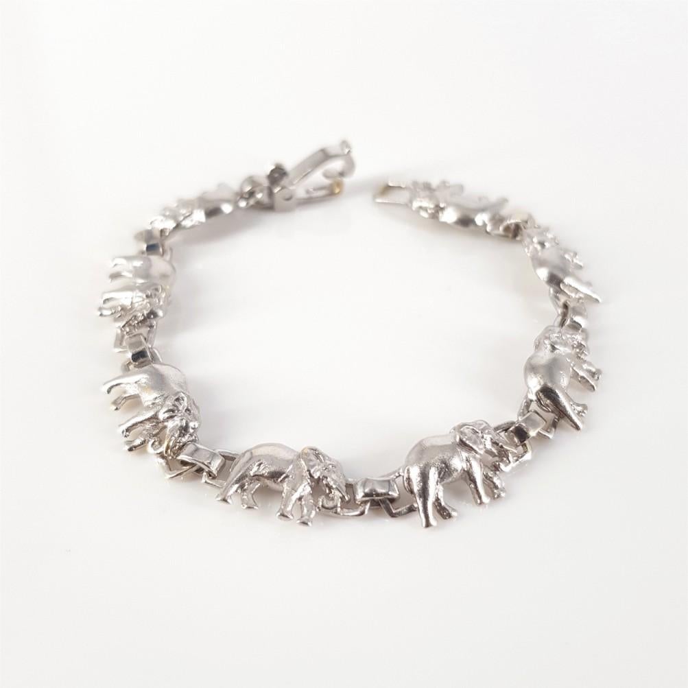 Elefantenarmband aus Weißgold, 18 Karat (Moderne)