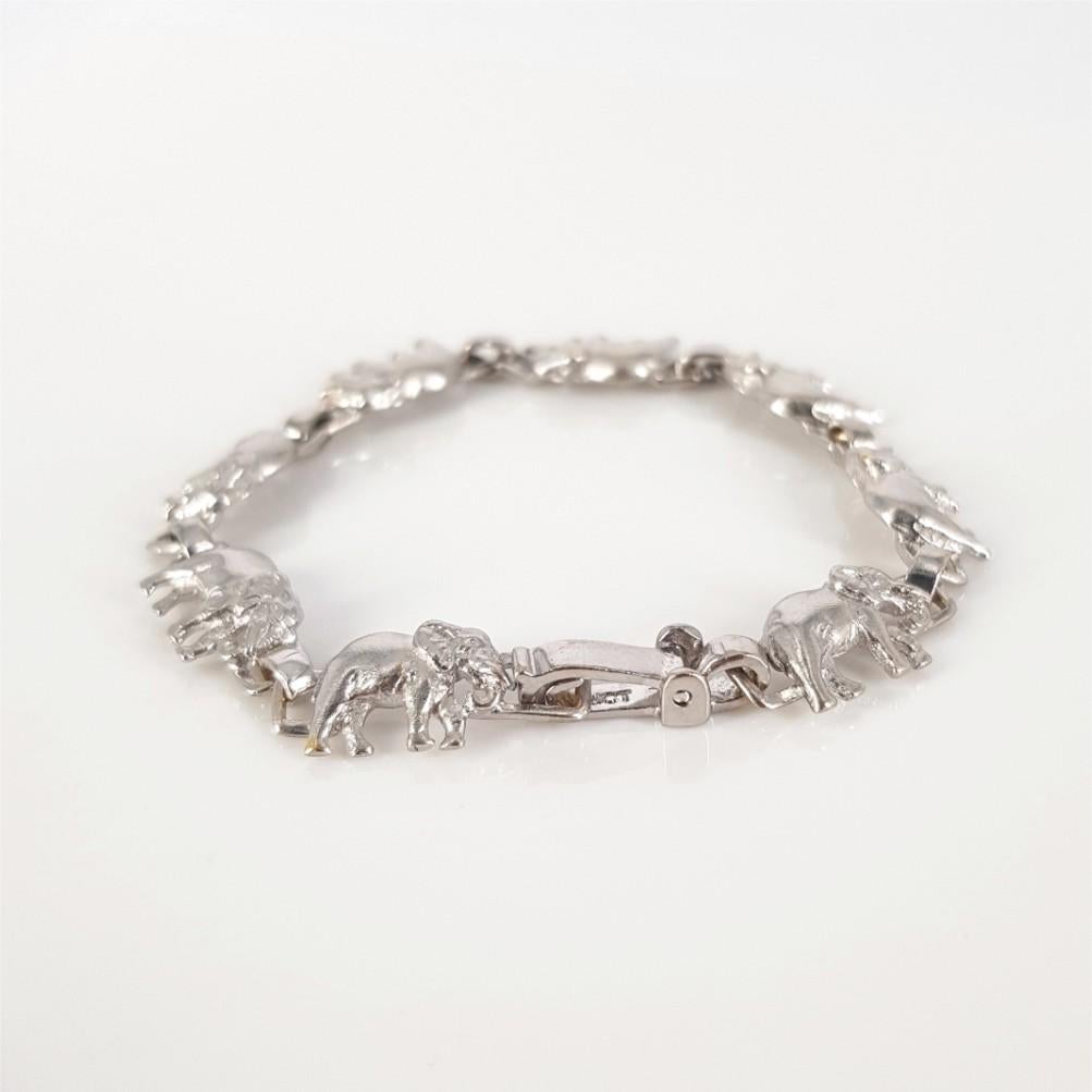 Elefantenarmband aus Weißgold, 18 Karat im Zustand „Hervorragend“ in Cape Town, ZA