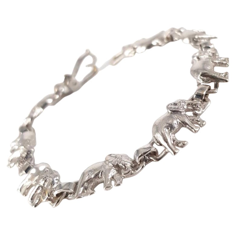 Elefantenarmband aus Weißgold, 18 Karat