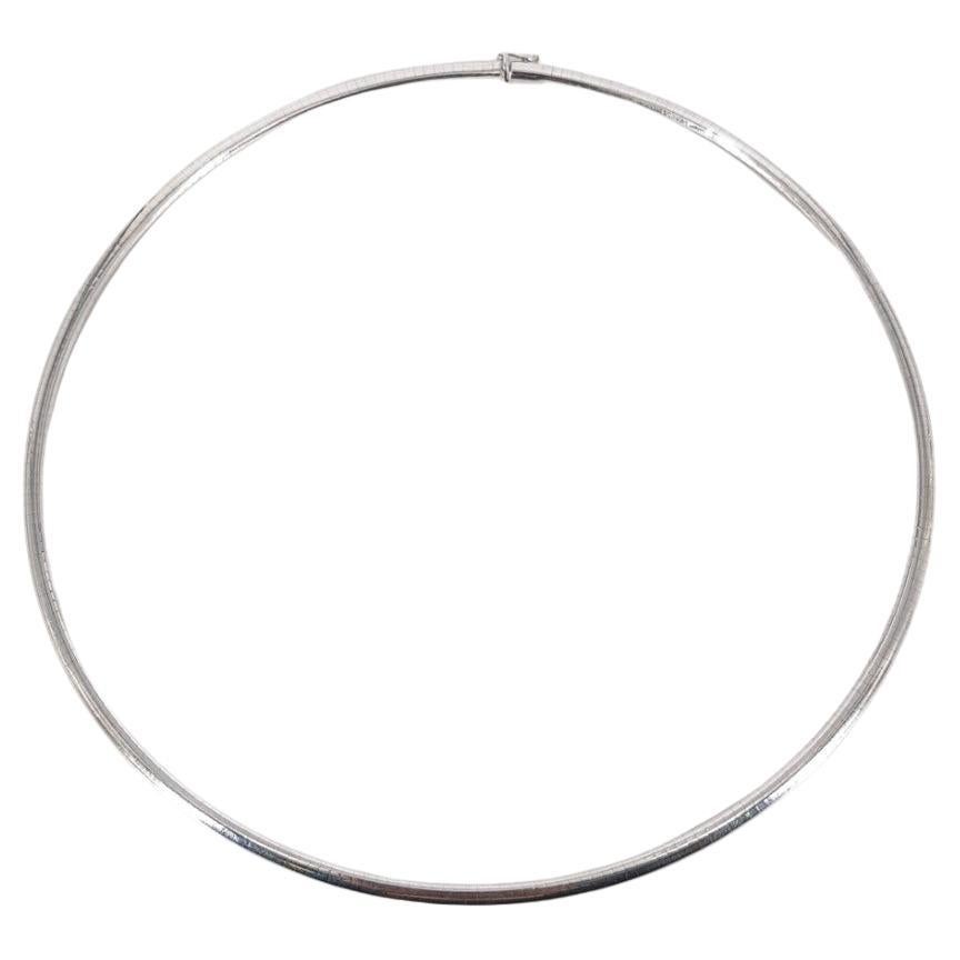 14ct White Gold Omega Necklace For Sale