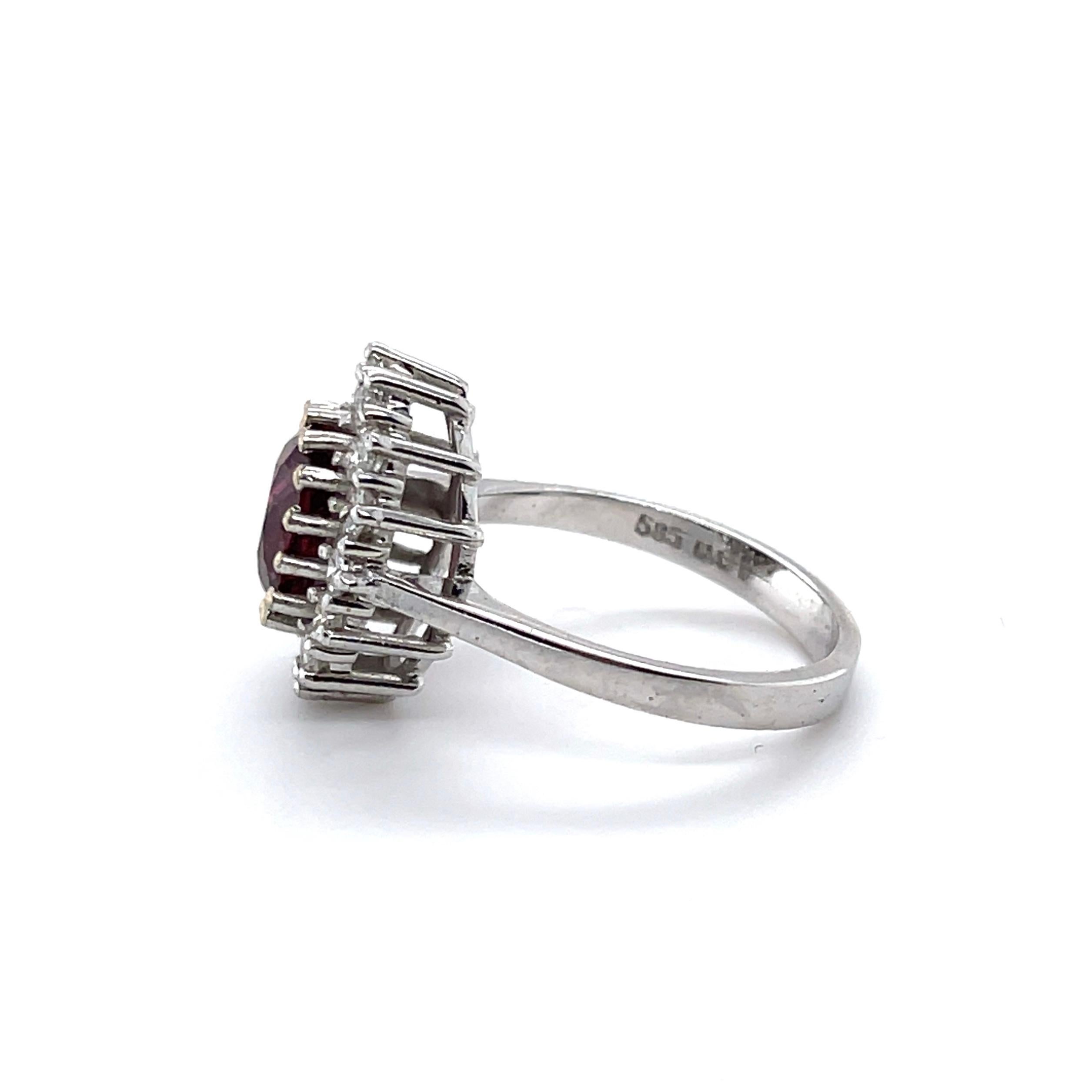 For Sale:  14ct White Gold Ruby and Diamond Ring 3