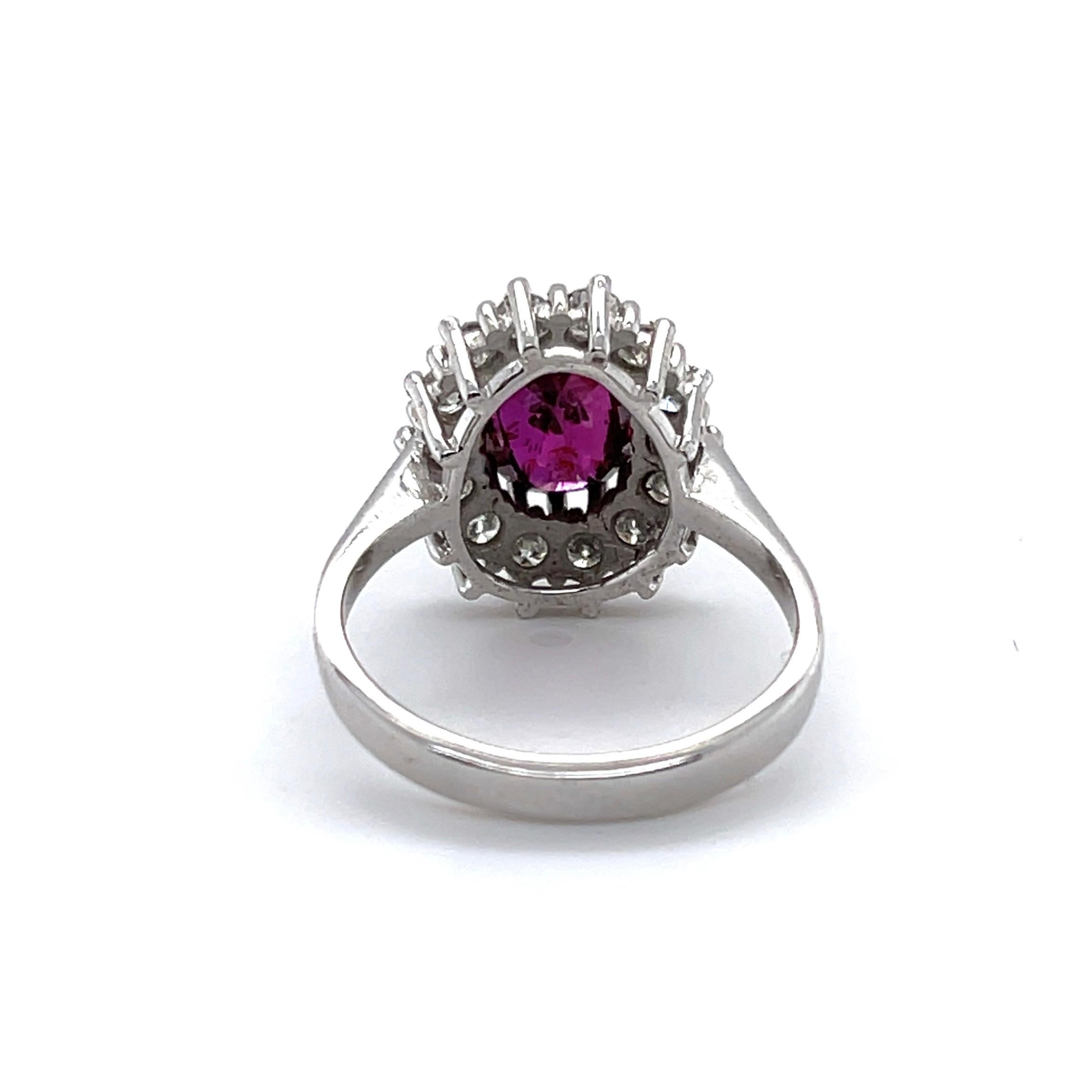 For Sale:  14ct White Gold Ruby and Diamond Ring 4