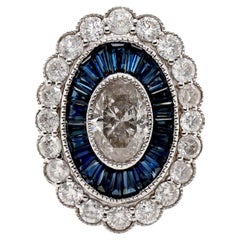 14CT White Gold Sapphire And Diamond Cocktail Ring