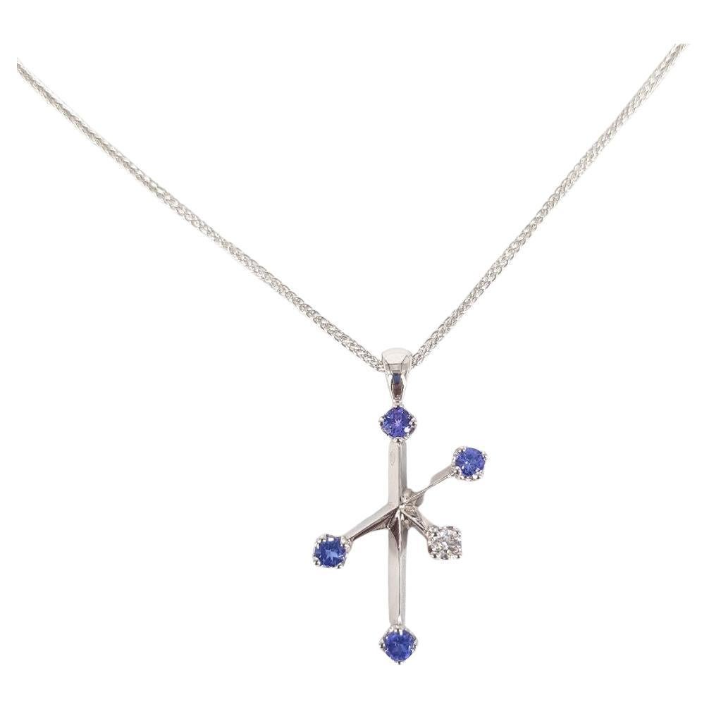 14ct White Gold Southern Star Cross Necklace For Sale