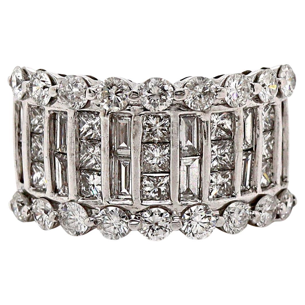 Anillo vintage de oro blanco de 14 ct con diamantes