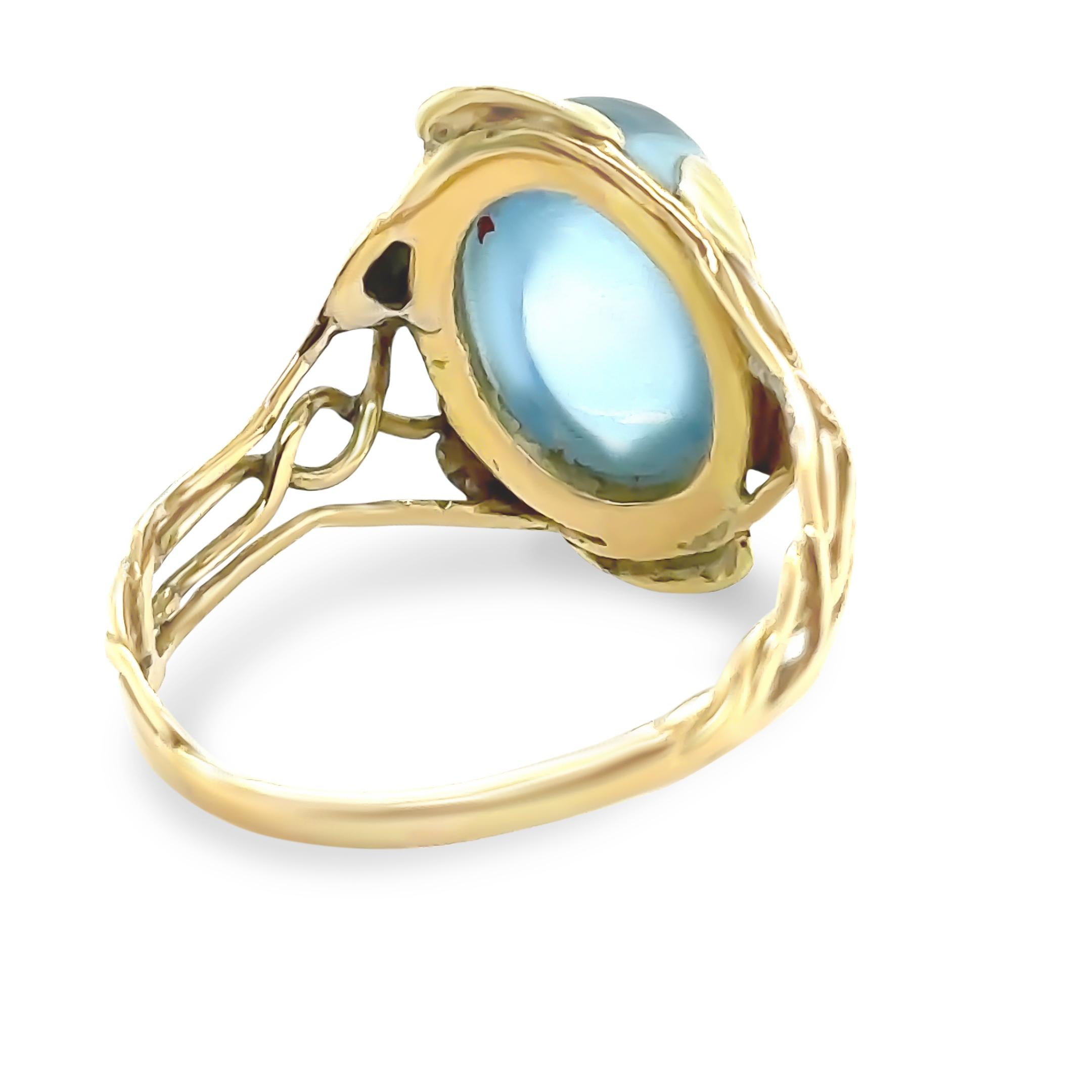 14ct Gelb- und Grüngold Aquamarin Floral Ring 3,75ct im Zustand „Hervorragend“ im Angebot in SYDNEY, NSW