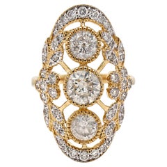 14CT Yellow And White Gold Diamond Dress Ring