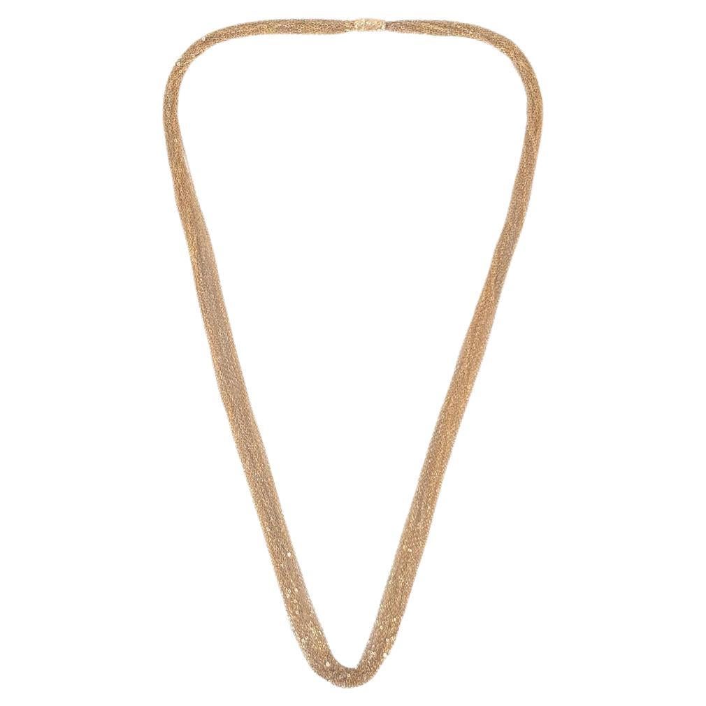 14-Karat-Gelb- und Weißgold Mehrstrang-Halskette im Angebot