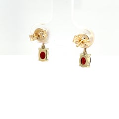 14ct Yellow Garnet & Pink Topaz Drop Earrings