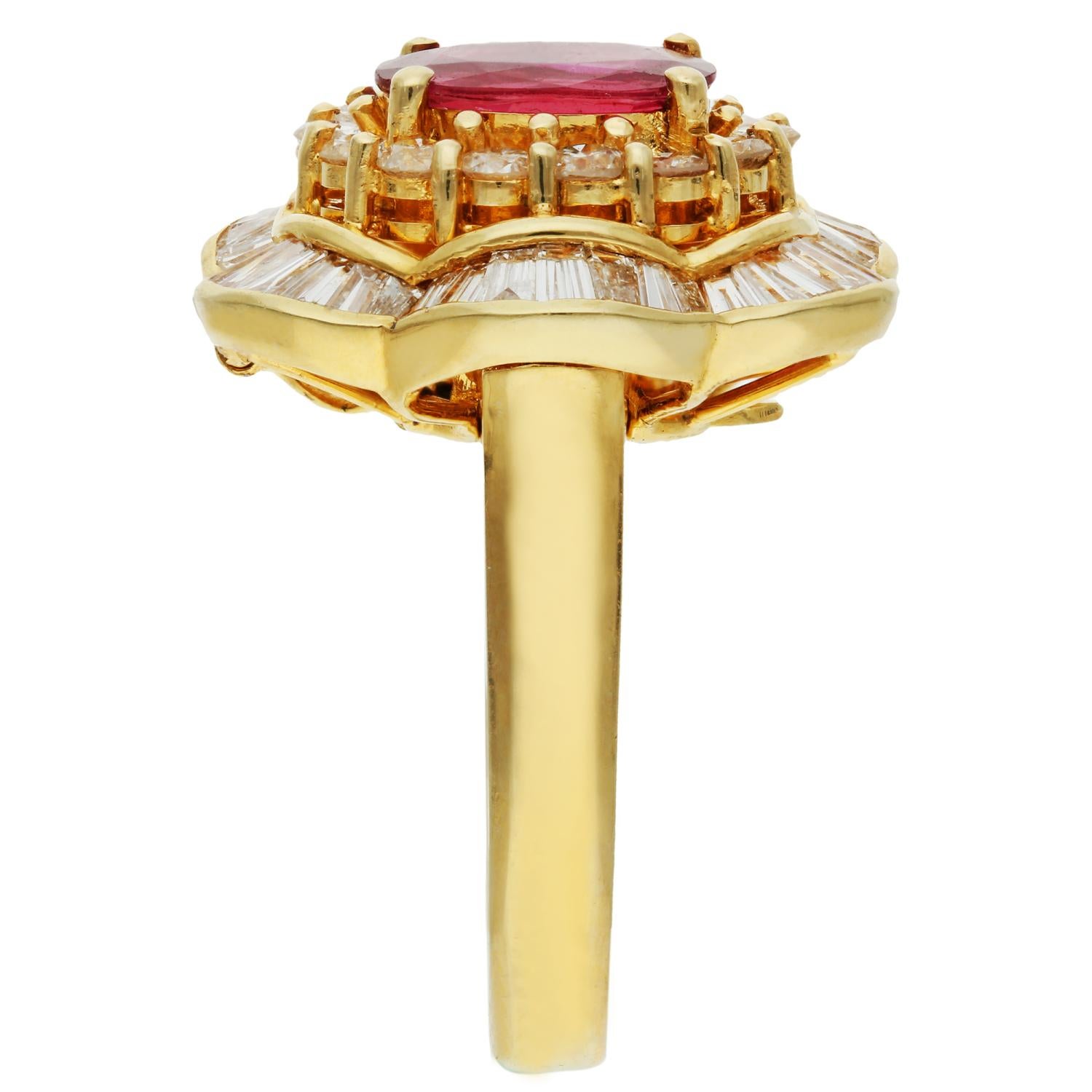 14ct Yellow Gold 0.95ct Ruby & 1.70ct Diamond Dress Ring For Sale 1