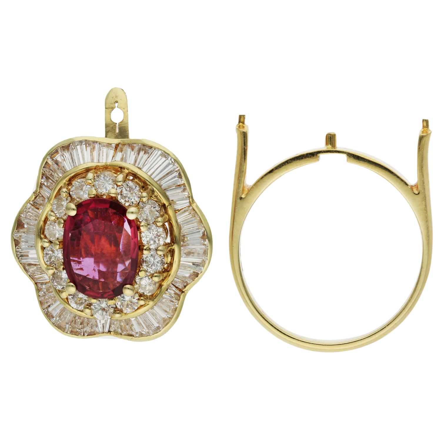 14ct Yellow Gold 0.95ct Ruby & 1.70ct Diamond Dress Ring For Sale 3