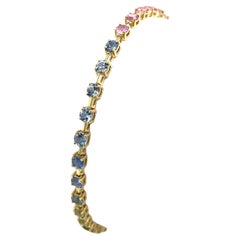 Bracciale arcobaleno in oro giallo 14ct con zaffiri naturali da 3,0ct