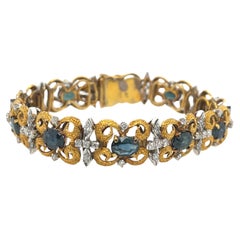 14ct Yellow Gold 7.50ct Sapphires and 1.20ct Diamonds Bracelet