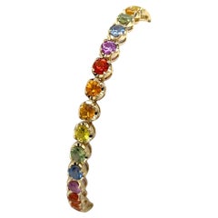 Bracciale Arcobaleno in oro giallo 14ct con zaffiri naturali 8.0ct