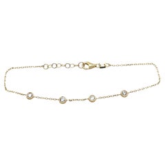 14ct Yellow Gold Bracelet Set With 4 Round Brilliant Diamonds