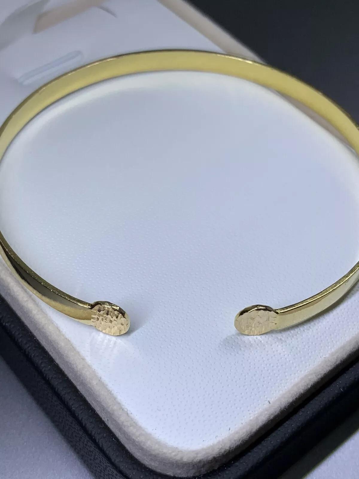 14ct yellow gold chunky bangle bracelet 10.9g 4.20mm For Sale 5