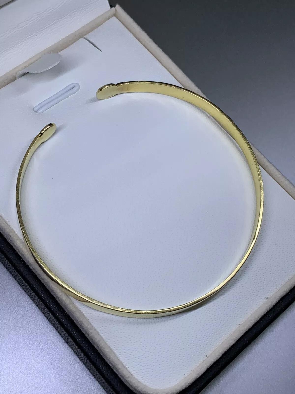 14ct yellow gold chunky bangle bracelet 10.9g 4.20mm In New Condition For Sale In London, GB