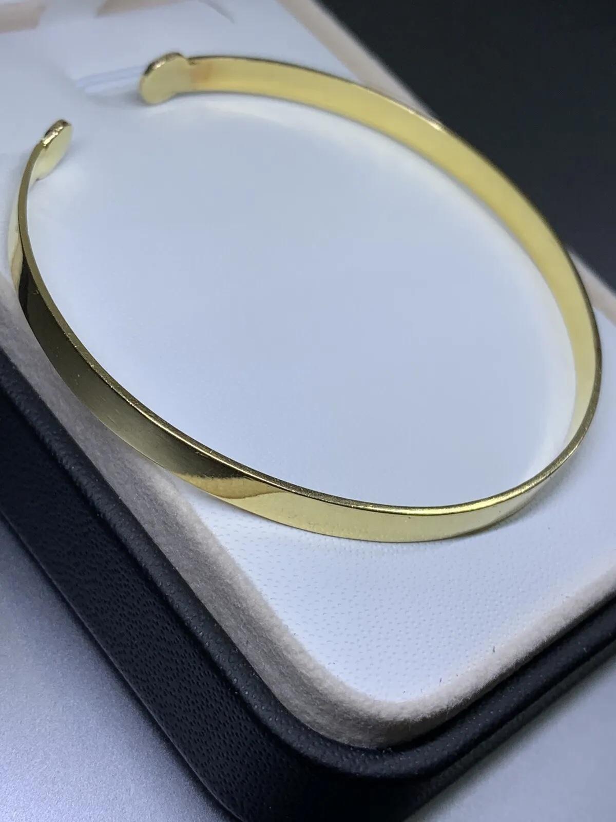 Women's or Men's 14ct yellow gold chunky bangle bracelet 10.9g 4.20mm For Sale