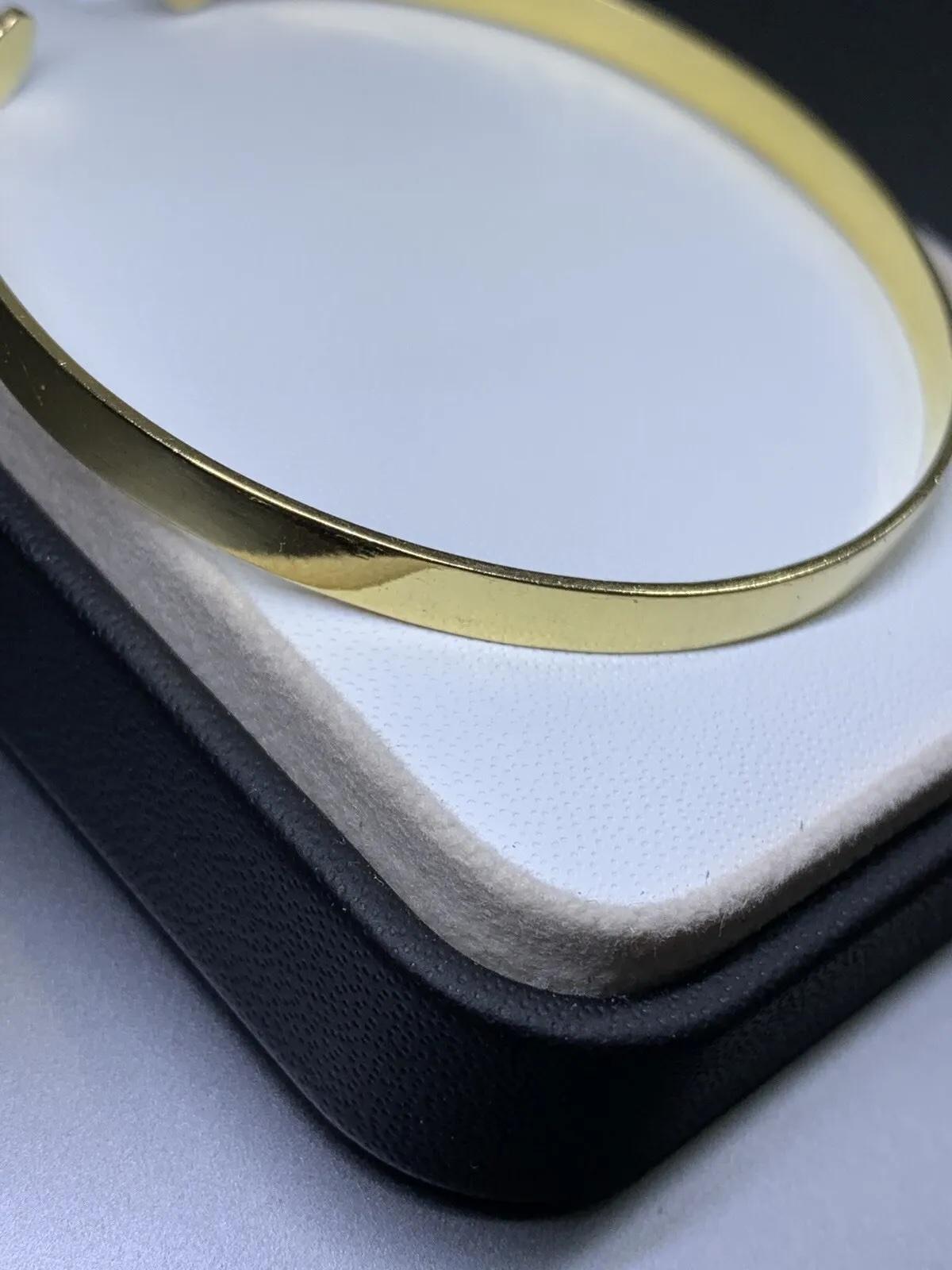 14ct yellow gold chunky bangle bracelet 10.9g 4.20mm For Sale 1