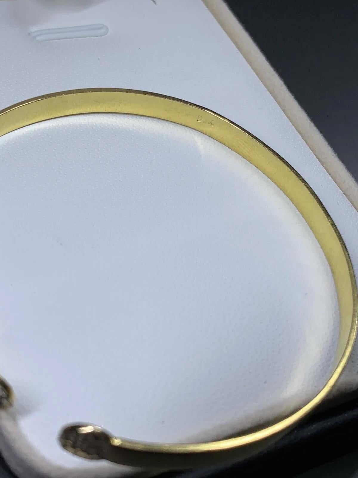 14ct yellow gold chunky bangle bracelet 10.9g 4.20mm For Sale 3
