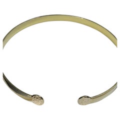 Bracelet jonc épais en or jaune 14 carats 10,9 g 4,20 mm