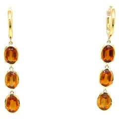 14ct Yellow Gold Citrine Drop Earrings