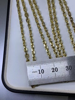14ct yellow gold cubank link chain necklace 24.5 inches.