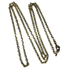 14ct yellow gold cubank link chain necklace 24.5 inches.