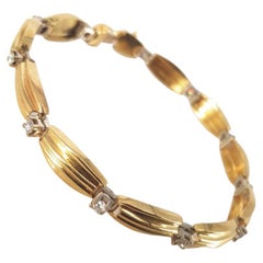 14ct Yellow Gold Diamond Bracelet