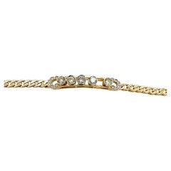 14ct Yellow Gold Diamond Bracelet Set With 5 Movable Round Diamonds, 1.20ct