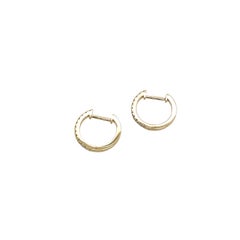 Orecchini a cerchio con diamanti in oro giallo 14ct, con 0,13ct di diamanti rotondi 15mm