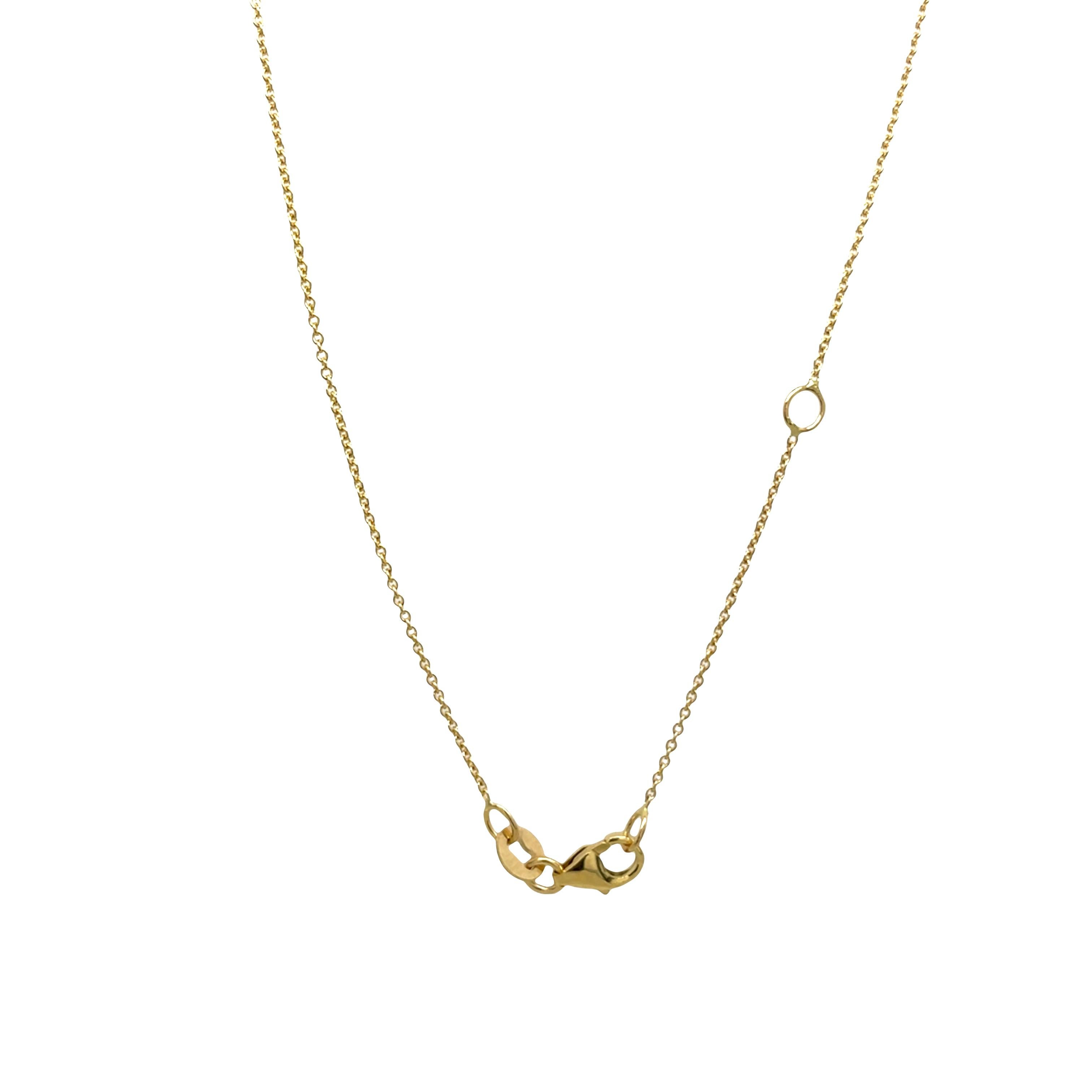 Taille ronde Pendentif en or jaune 14ct avec diamant et rubis sur une chaîne de 18