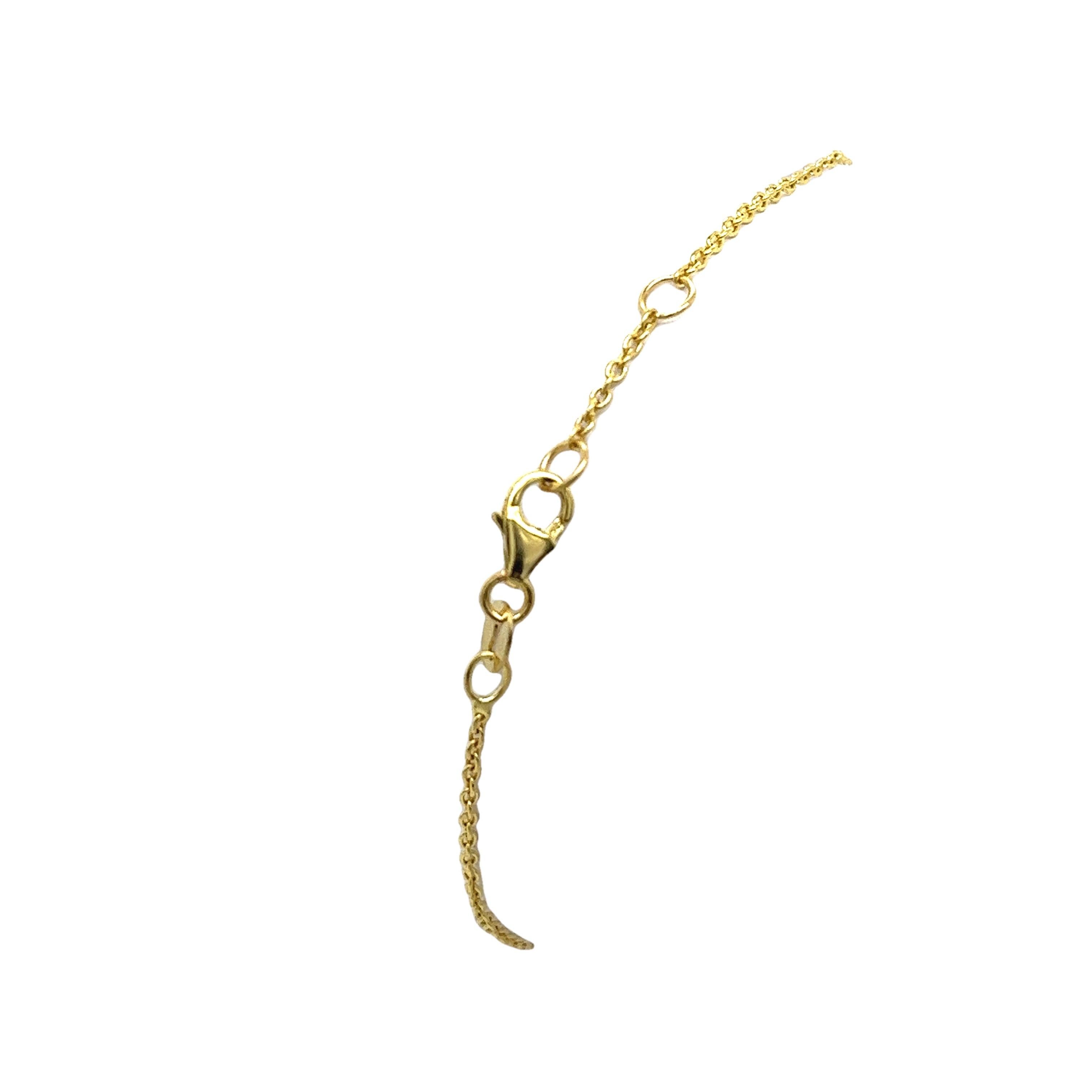 Bracelet en or jaune 14 carats, diamant de forme triangulaire 0,17 carat Neuf - En vente à London, GB