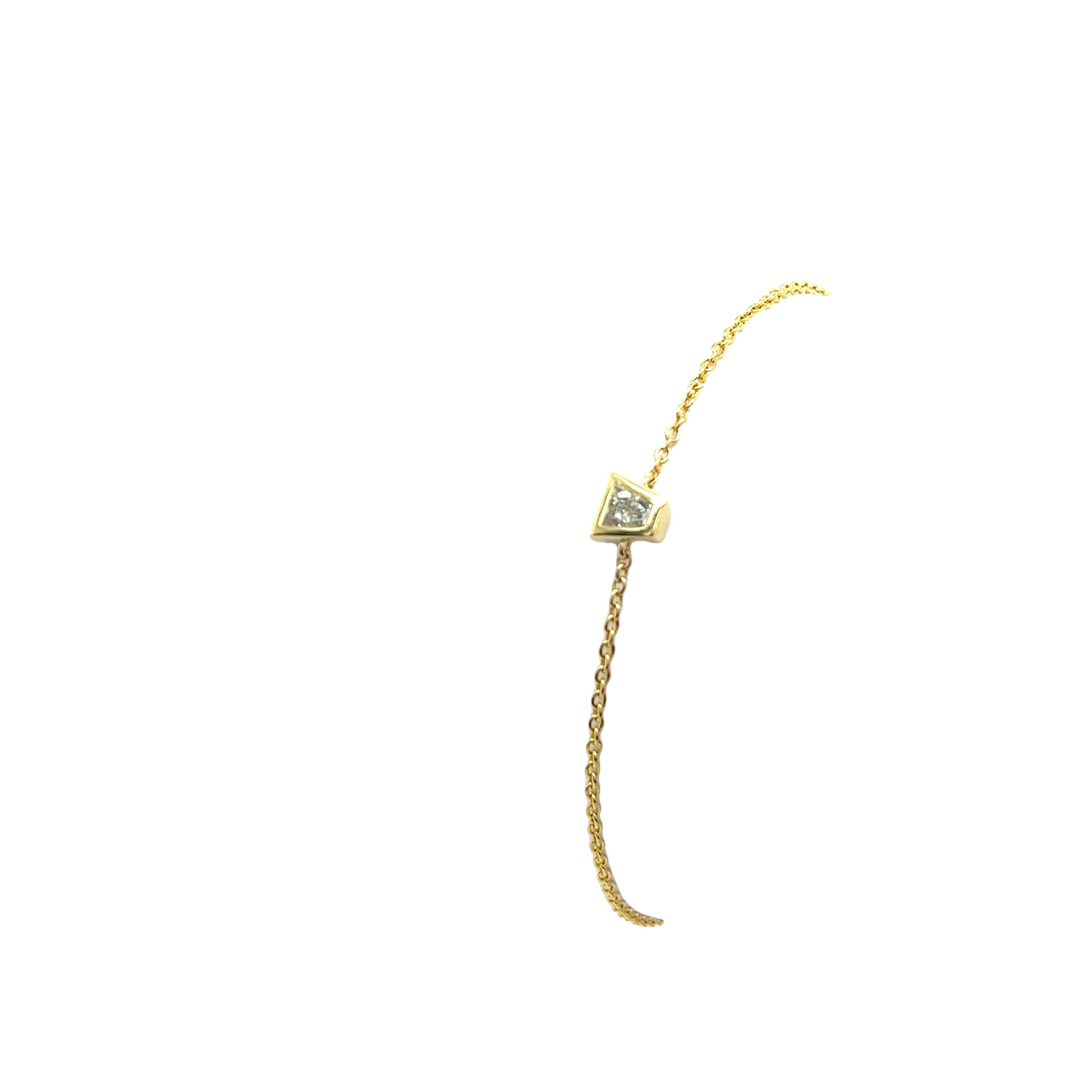 Bracelet en or jaune 14 carats serti de diamants de 0,20 carat Neuf - En vente à London, GB