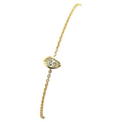 14ct Yellow Gold Diamond Set Bracelet, 0.22ct Marquise Shape Diamond