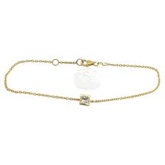 14ct Yellow Gold Diamond Set Bracelet, 0.26ct Square Shape Diamond