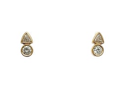 14 Karat Gelbgold Diamant-Ohrstecker mit 0,40 Karat natürlichen Diamanten besetzt